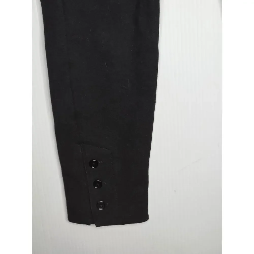 Ralph Lauren Size S Black Slim Fit Trousers With Leather-Look Trim